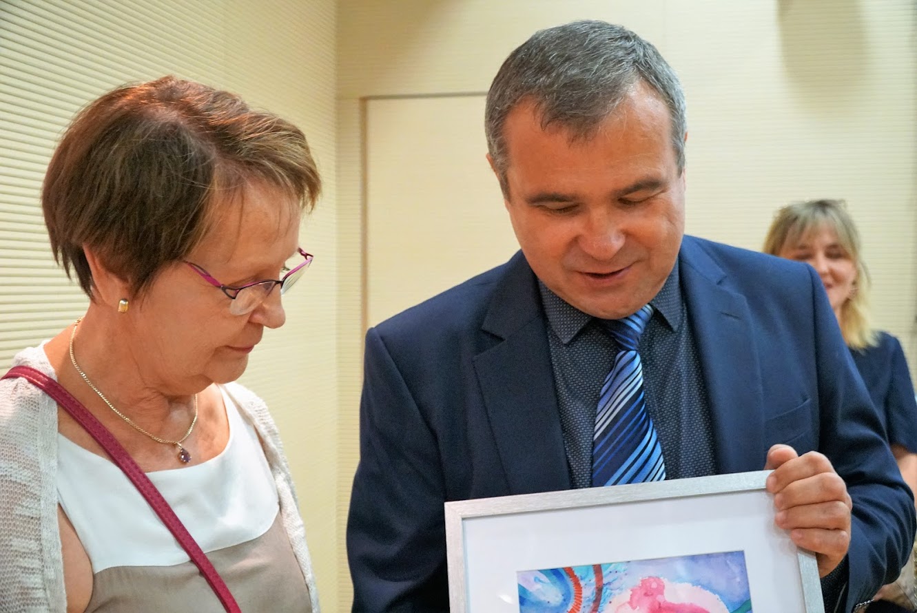 Na wernisażu wystawy Christiane Duda i Lucjan Buchalik