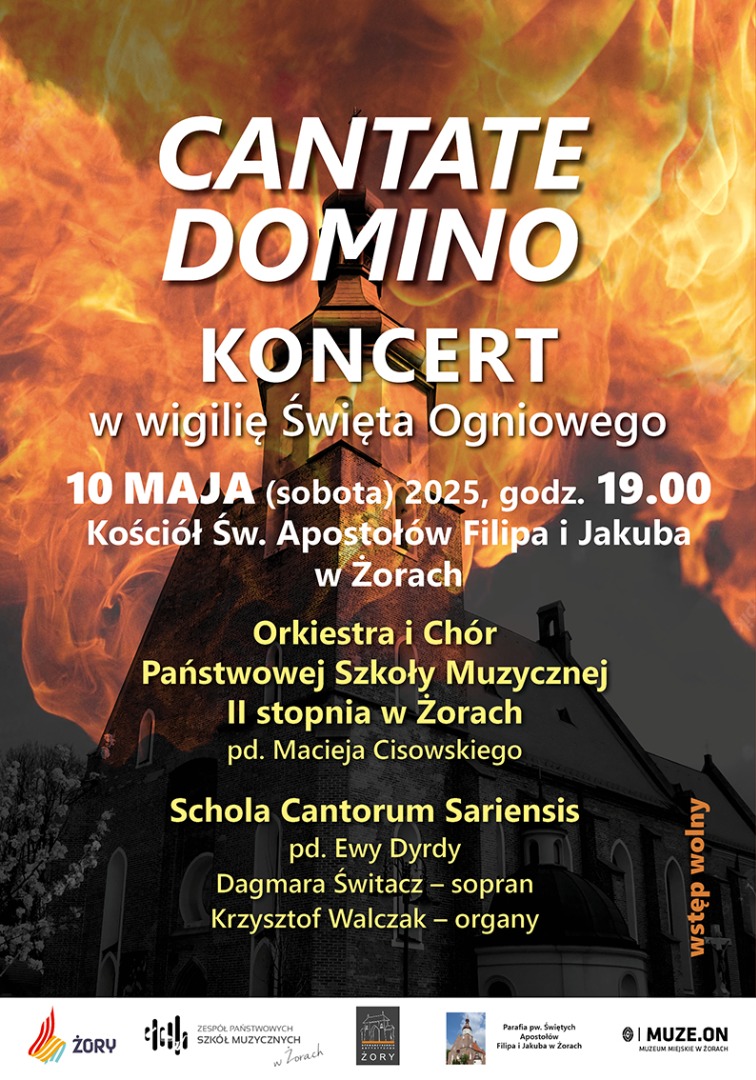 Plakat – Cantate domino – koncert w wigilię Święta Ogniowego 2025