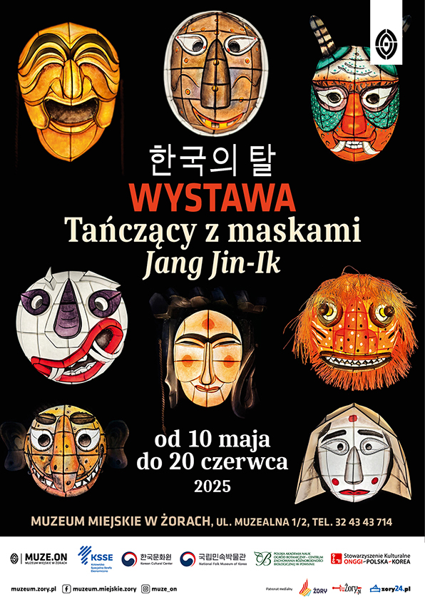 Plakat Wystawa masek koreańskich Jang JIN-Ink 2025