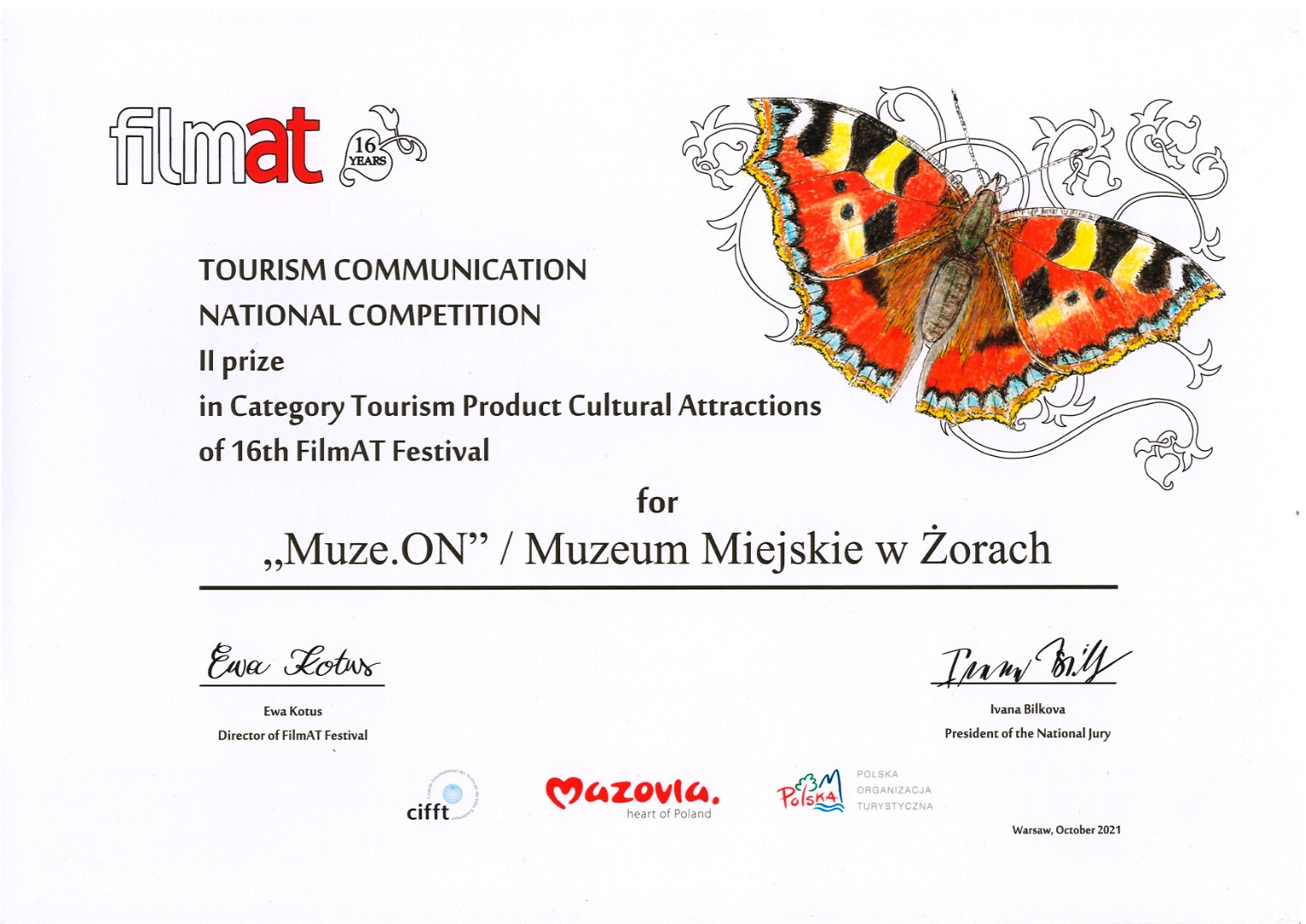 2nd prize in Category Tourism Product – 16. edycja Festiwalu FilmAT