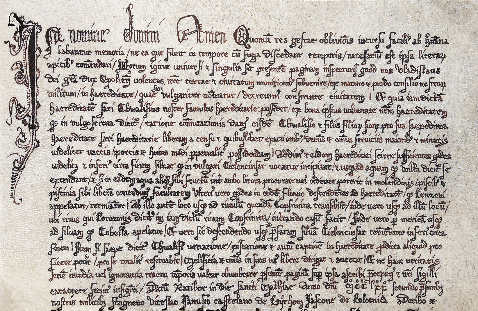 Do zapisania treści dokumentu dr Wojciech Schäffer wykorzystał tzw. dukt notariusza Arnolda.